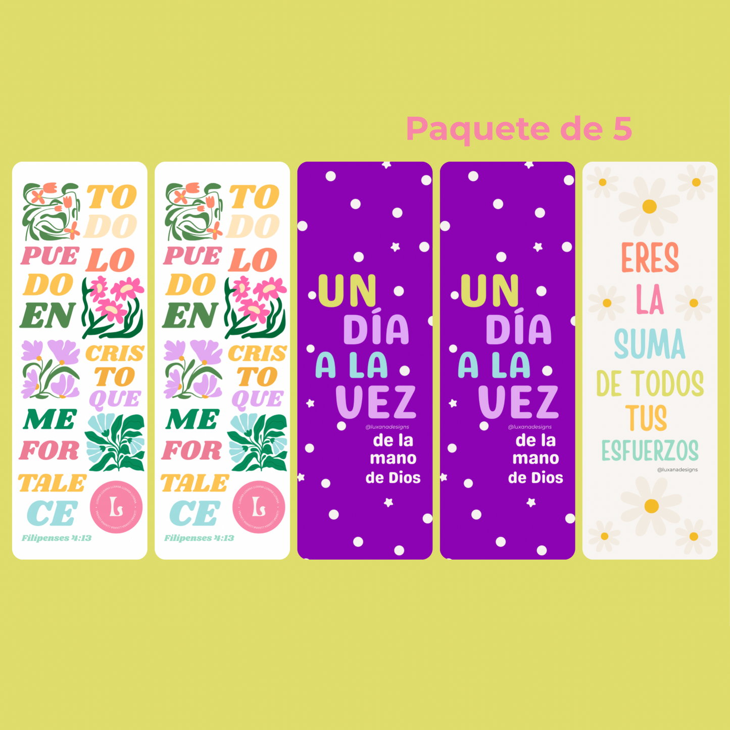 Motivacional Bookmark Set